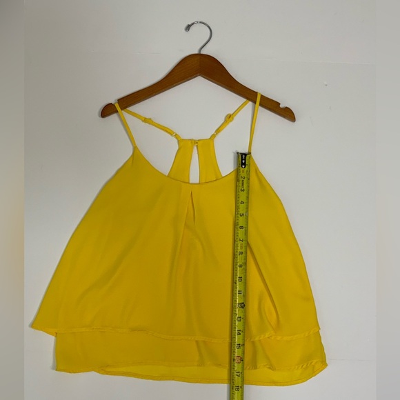 Ambiance Apparel Yellow Chiffon Cami Top Sz S - Picture 6 of 7